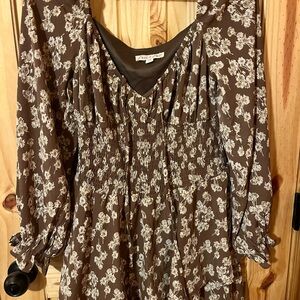 She + Sky Chocolate Floral Dress